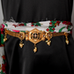 HEXAGON GOLD BELT W/ BEIGE GEMS