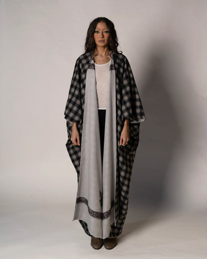 Checkered  black