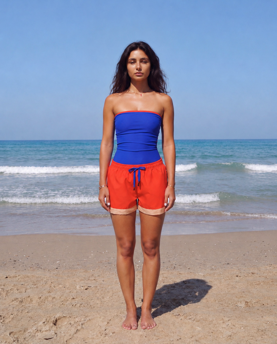 Royal blue w/ orange border