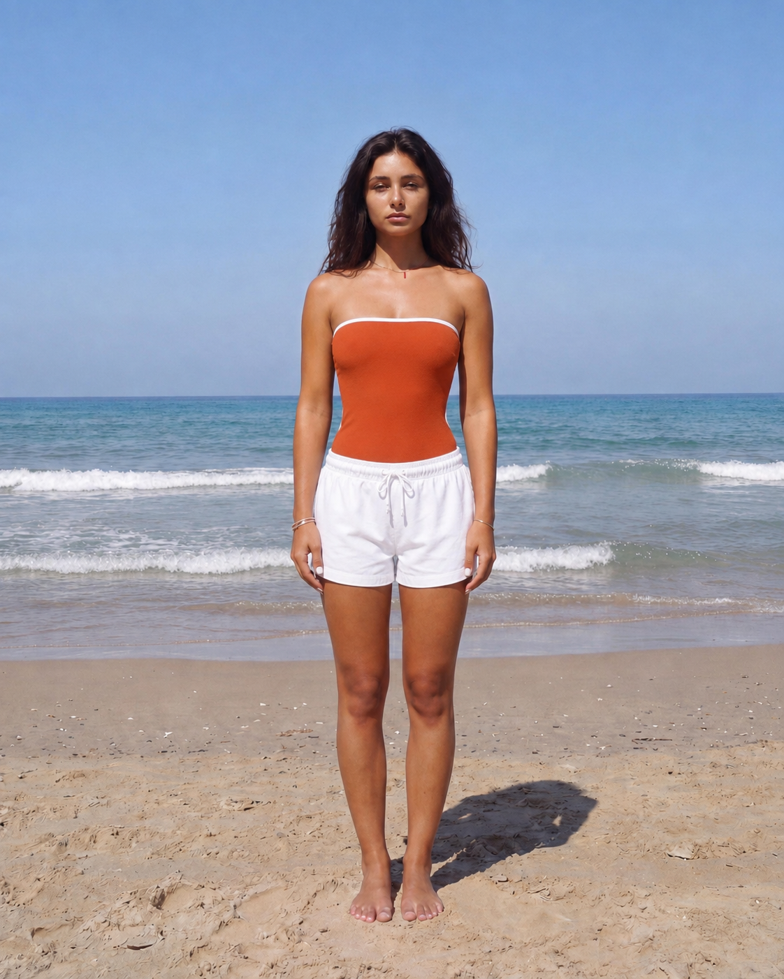 Rust  orange w/ white border
