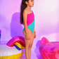PUNCH PINK W/ SKY BLUE /SIZE 8
