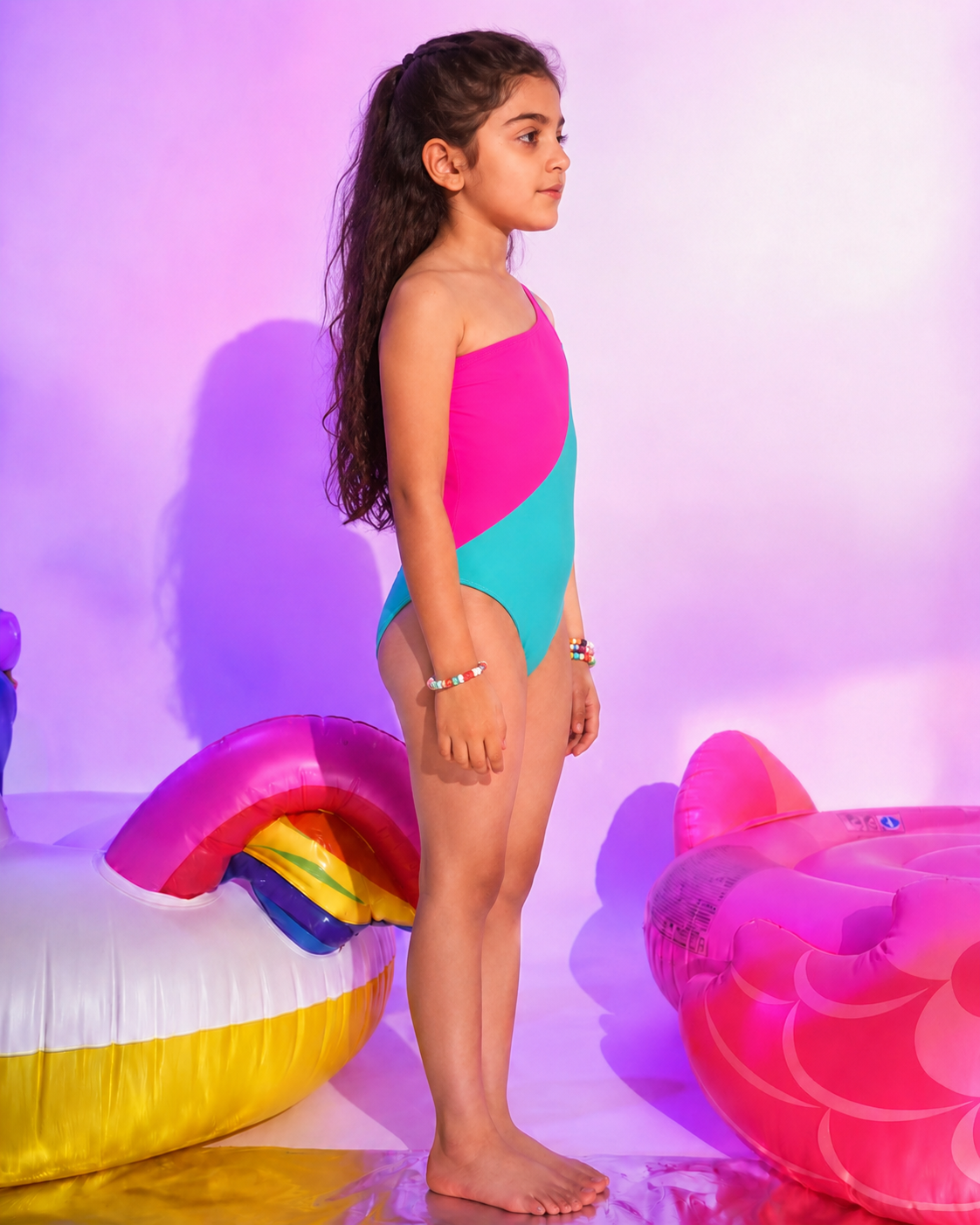 PUNCH PINK W/ SKY BLUE /SIZE 8