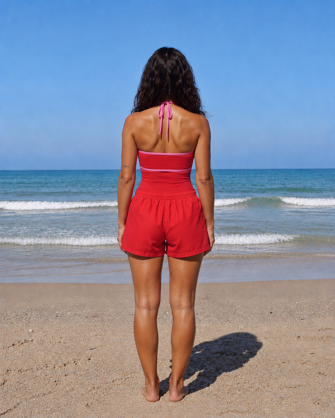red w/ pink border