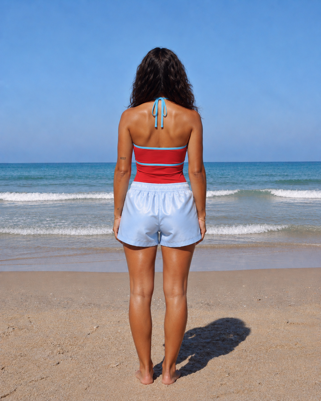 red w/ sky blue border