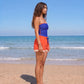 RED-ORANGE W/ BEIGE