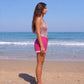 HOT PINK W/ BEIGE