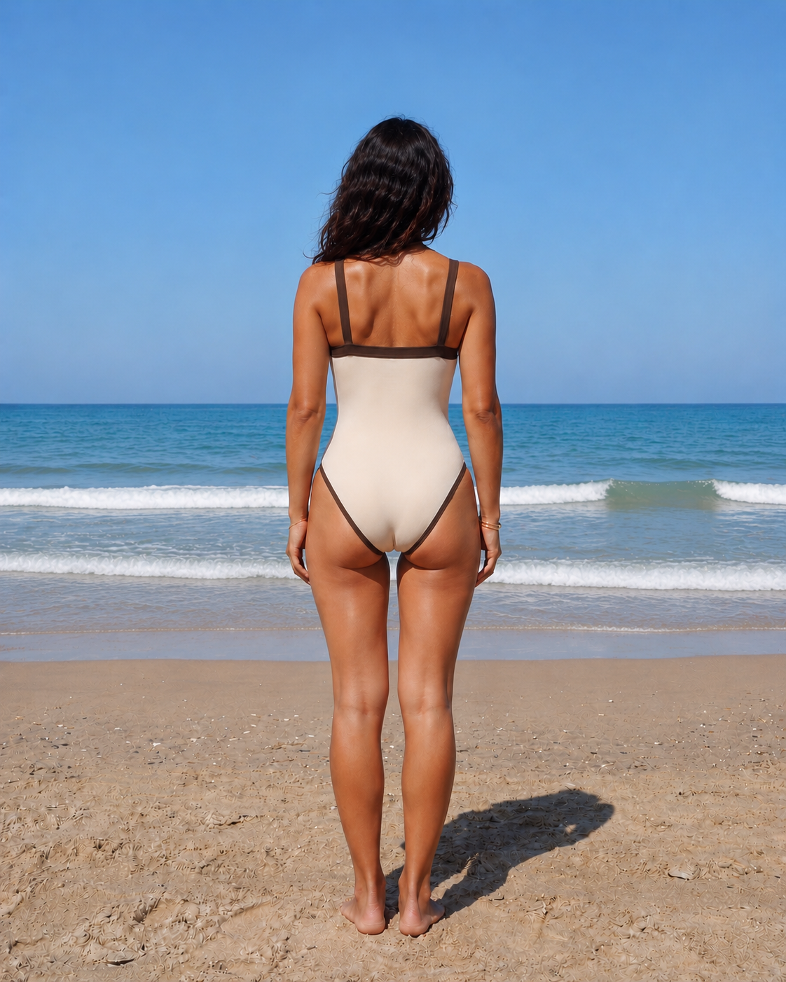 beige w/ brown border