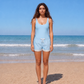 LIGHT BLUE W/ BEIGE