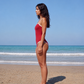 maroon w/ white border