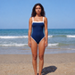 navy blue w/ white border