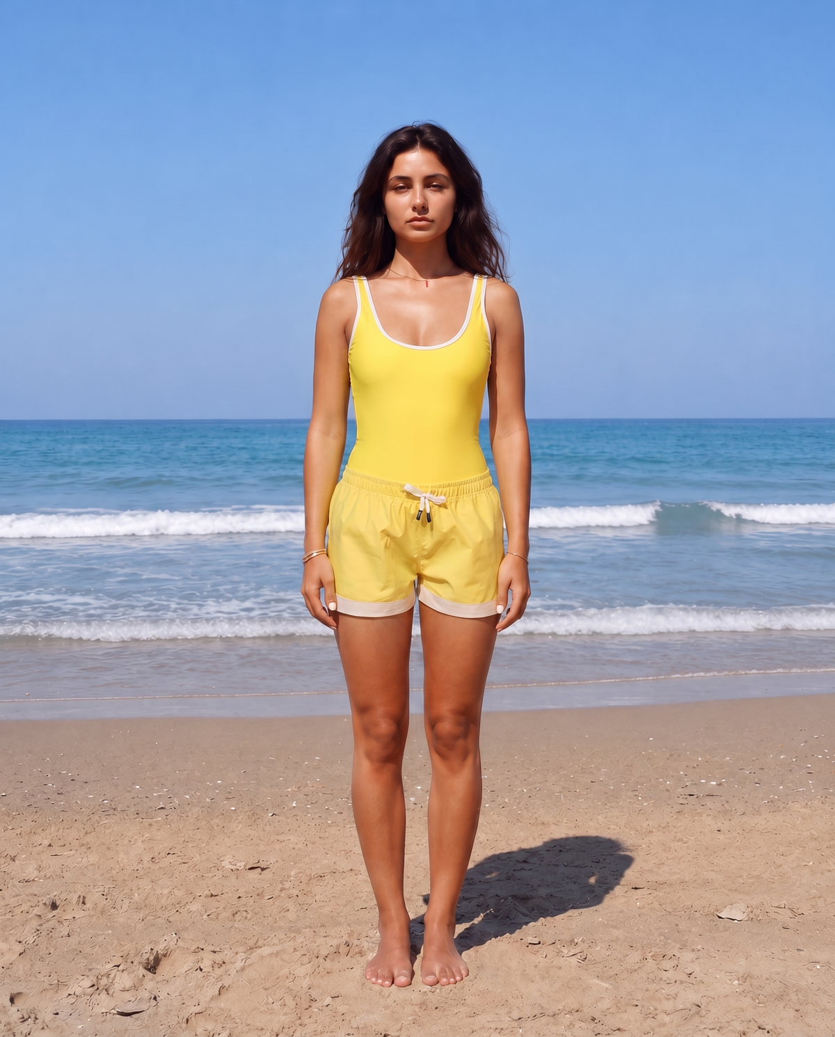 YELLOW W/ BEIGE
